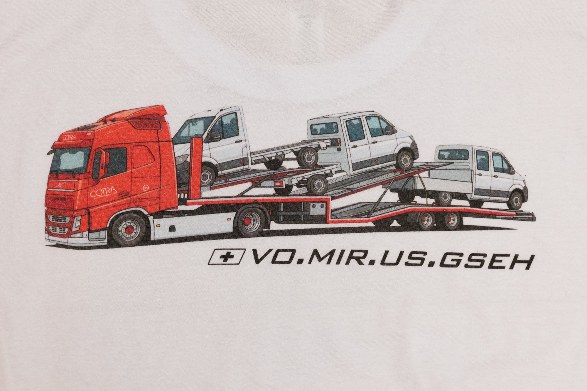 T-Shirt mit Chassis Ladung Weiss