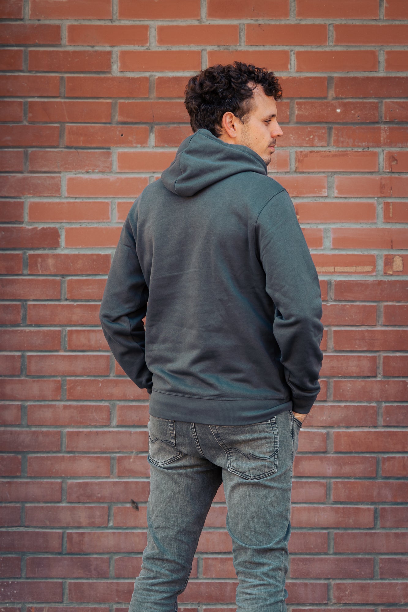 Hoodie mit Stick Grau