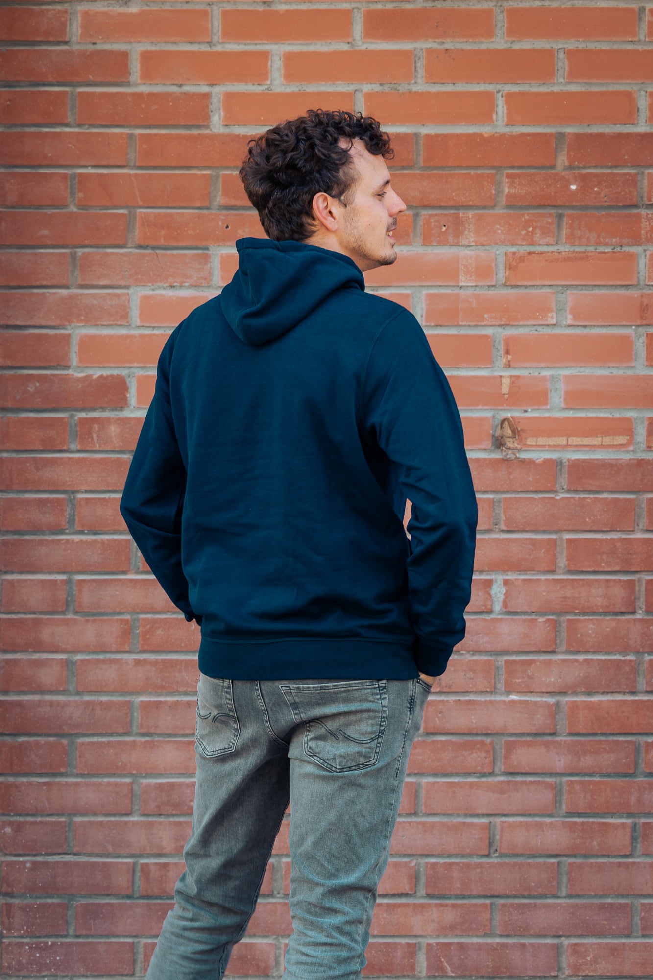 Hoodie mit Stick Dunkelblau