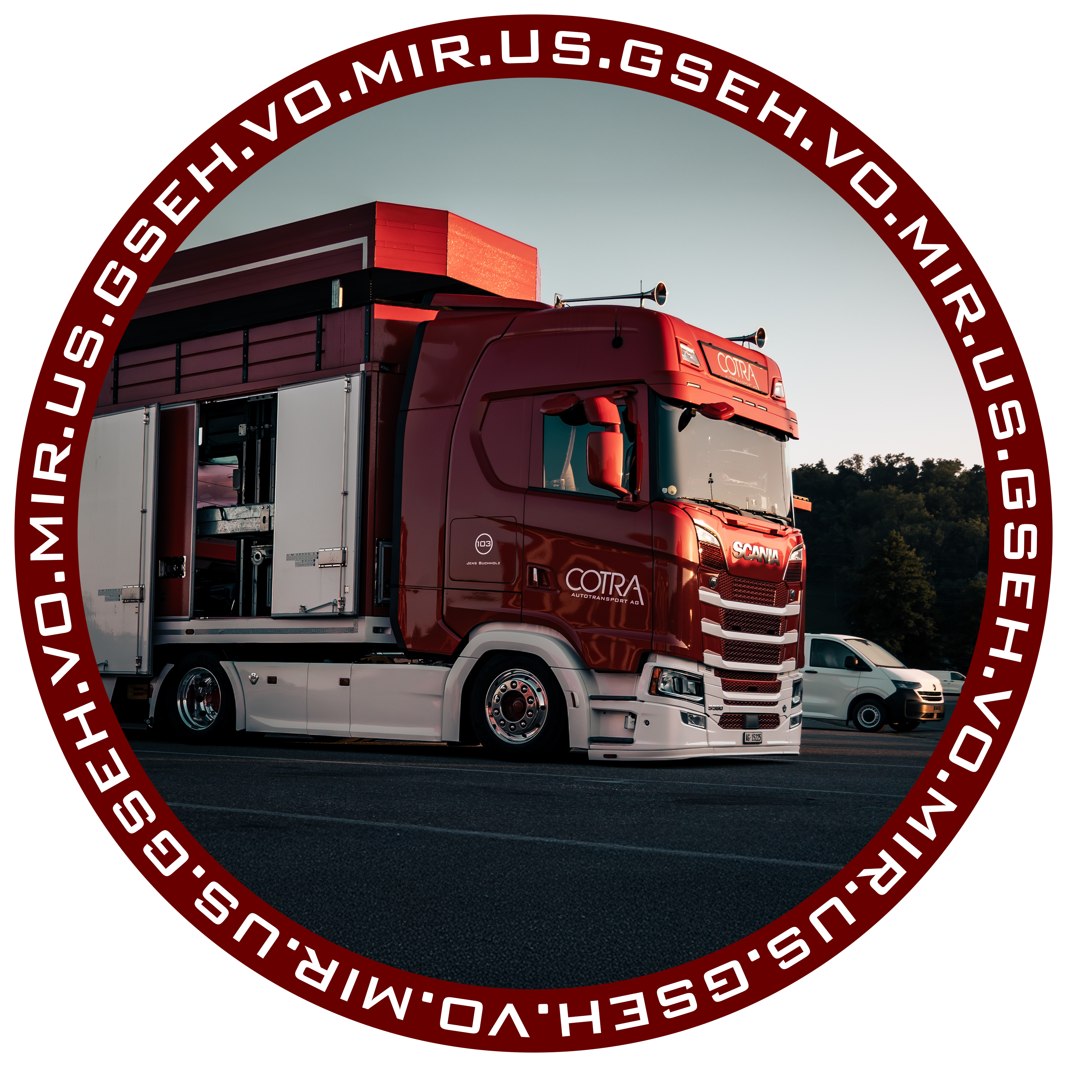 Aufkleber Scania V8 Rund
