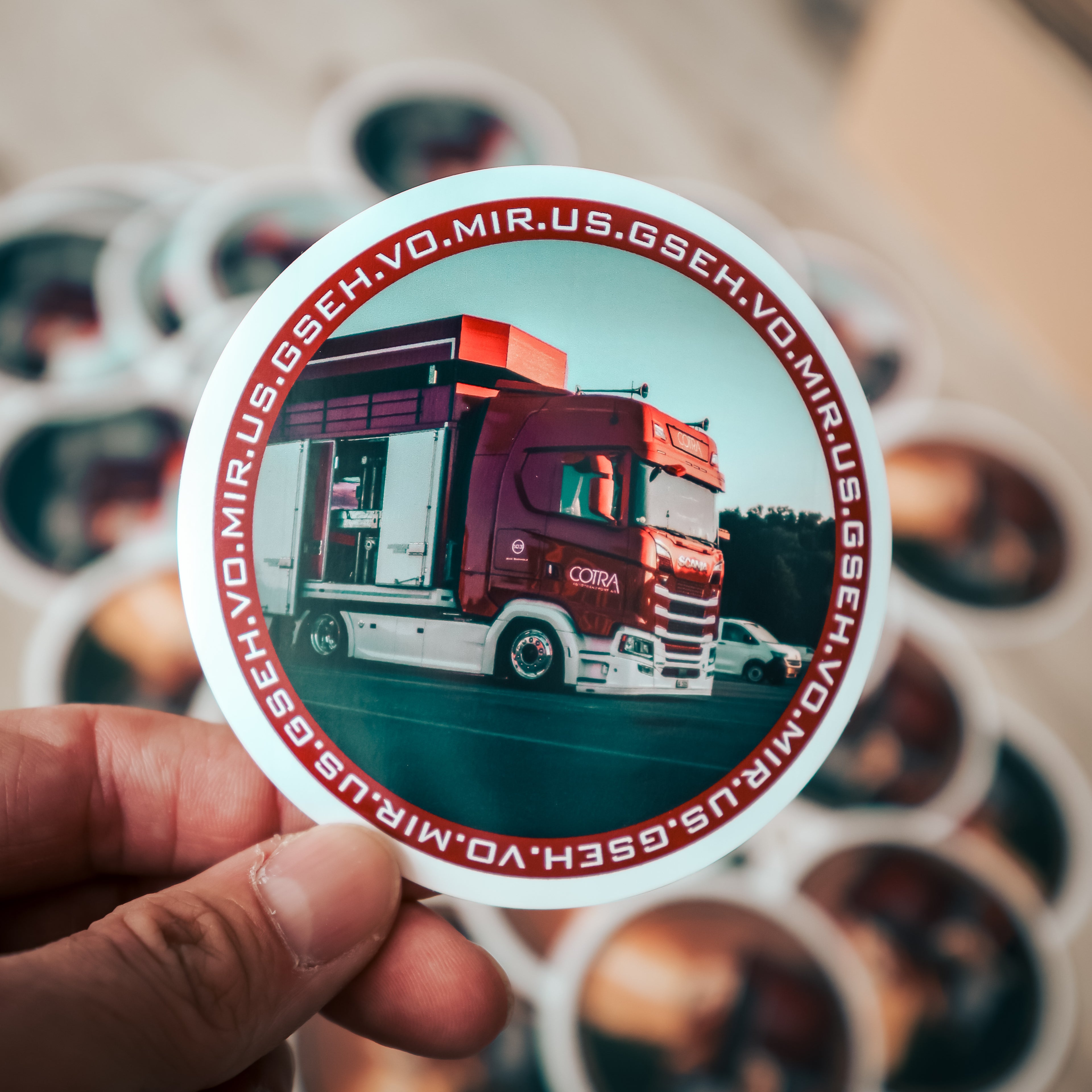 Aufkleber Scania V8 Rund